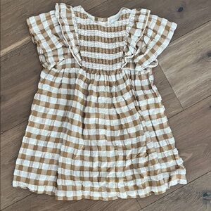 Zara checkered gold/off white 4/5 dress.